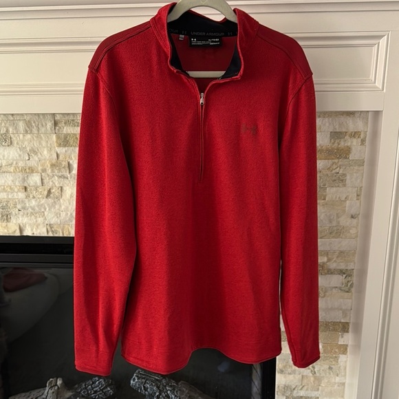 Under Armour Red Zip Up Sweater Fleece - Picture 1 of 4